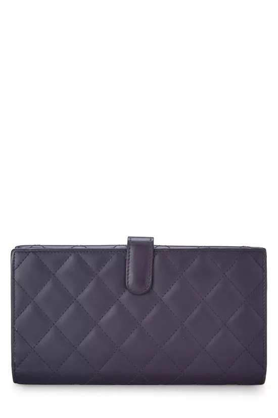 Purple Quilted Calfskin Cambon Wallet, , large image number 2