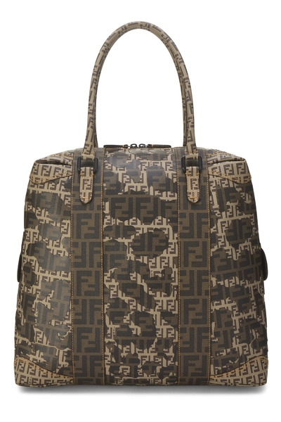 Fendi Brown Zucca Coated Canvas B MIx Tote XL