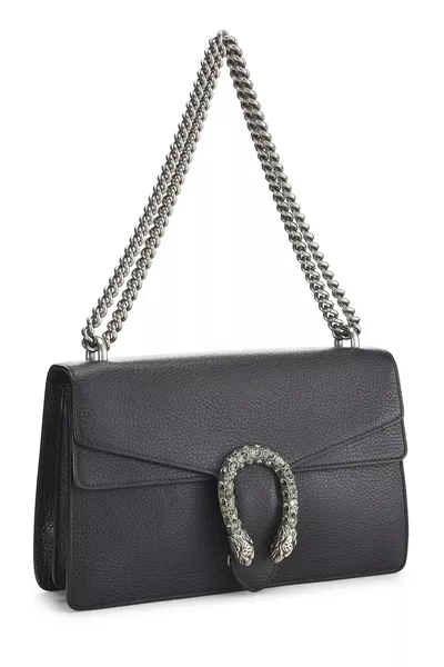 Black Leather Dionysus Shoulder Bag Small, , large