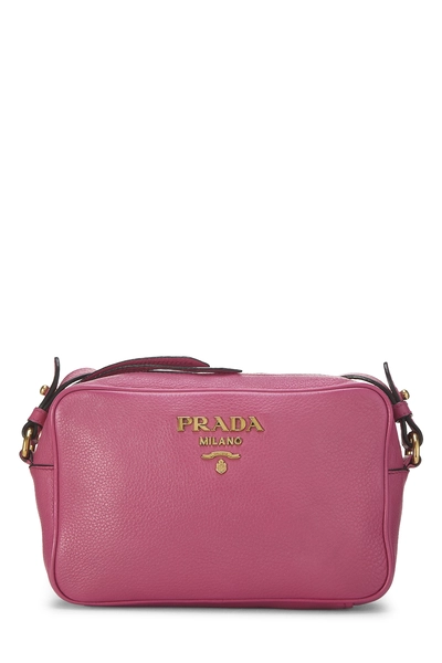 Pink Vitello Daino Camera Crossbody Bag