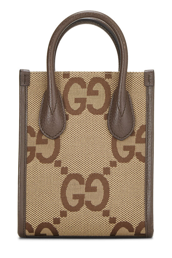 Brown Jumbo GG Canvas Tote Mini, , large image number 0