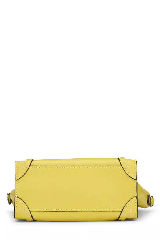 Yellow Drummed Calfskin Luggage Nano, , large image number 4