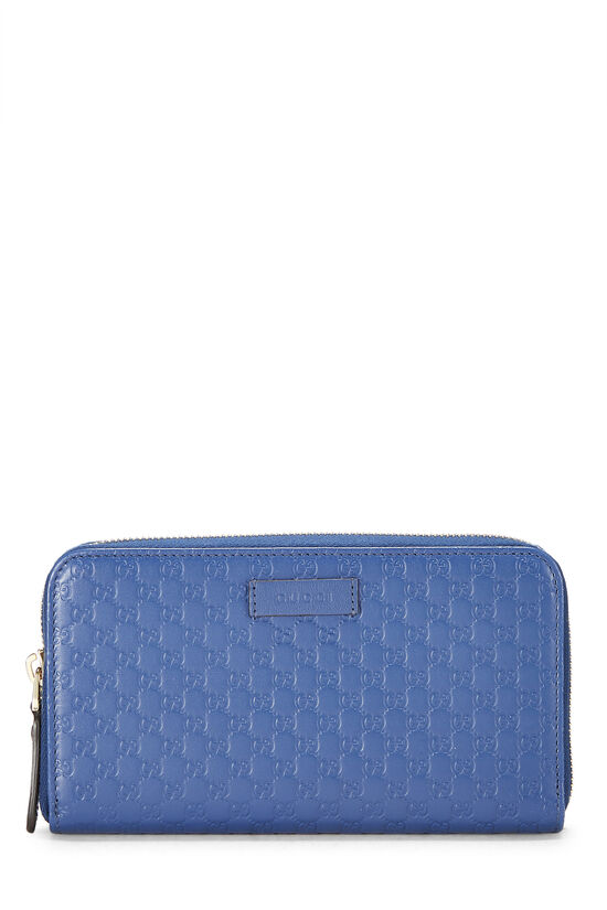 Blue Microguccissima Zip-Around Wallet, , large image number 0