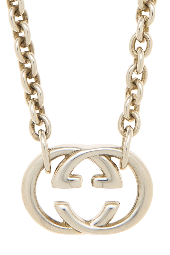 Silver Interlocking GG Necklace, , large image number 1