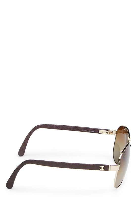Gold Polarized Aviator Sunglasses, , large image number 2