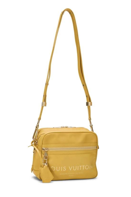 Yellow Leather Flight Paname Takeoff Bag, , large image number 1