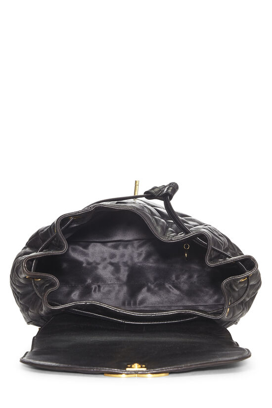 Black Quilted Lambskin Backpack Large, , large image number 5