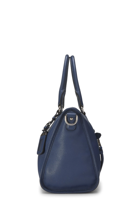 Pre-Owned Blue Vitello Daino Convertible Zip Handbag QNB1WTABNB005