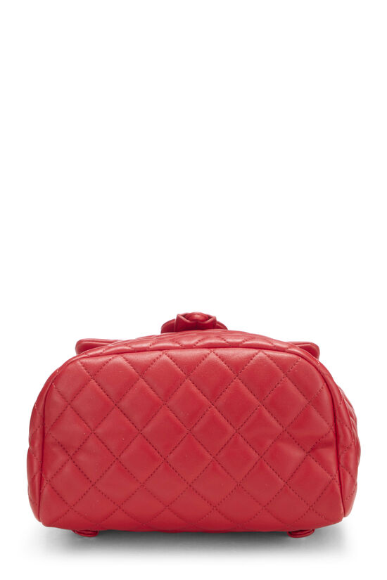 Red Quilted Lambskin Urban Spirit Backpack Large, , large image number 4