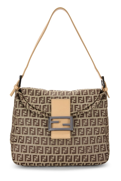 Fendi Brown Zucchino Canvas Shoulder Bag