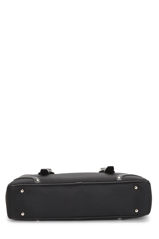 Black Nylon Check Zip Tote Medium, , large image number 4