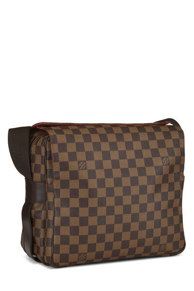 used Unisex Pre-owned Authenticated Louis Vuitton Damier Ebene Naviglio Canvas Brown Crossbody Bag, Adult Unisex, Size: Small