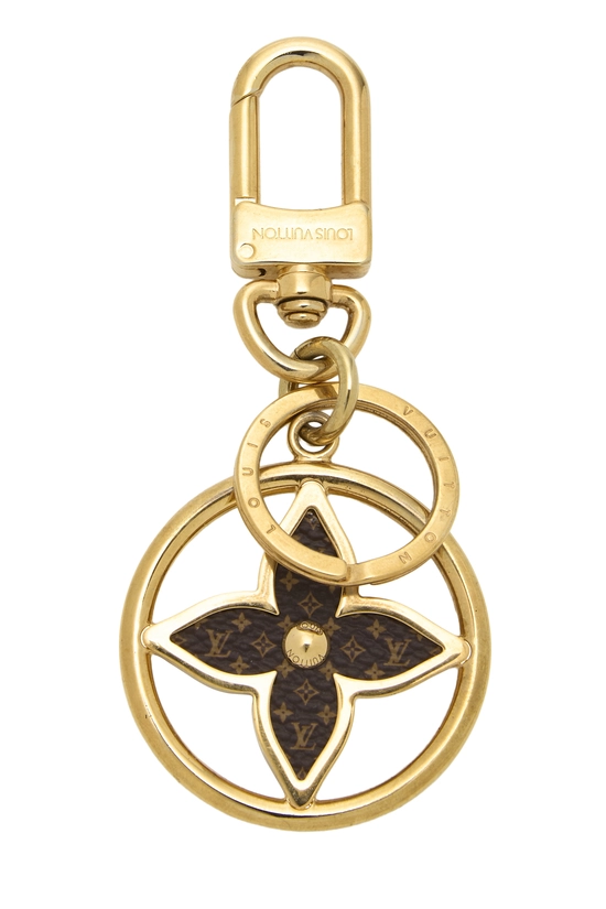 Gold Monogram Puzzle Flower Key Ring, , large image number 0