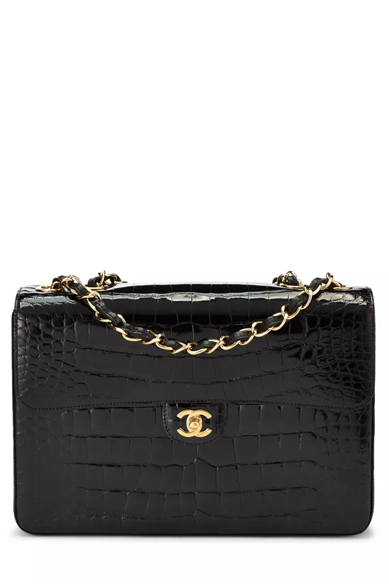 Black Alligator Half Flap Jumbo, , large image number 0