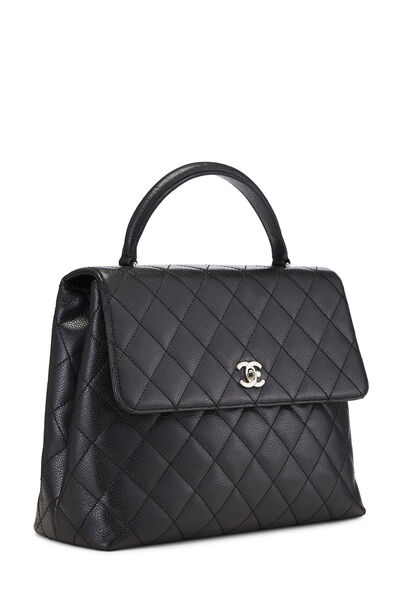 Black Quilted Caviar Kelly Jumbo, , large