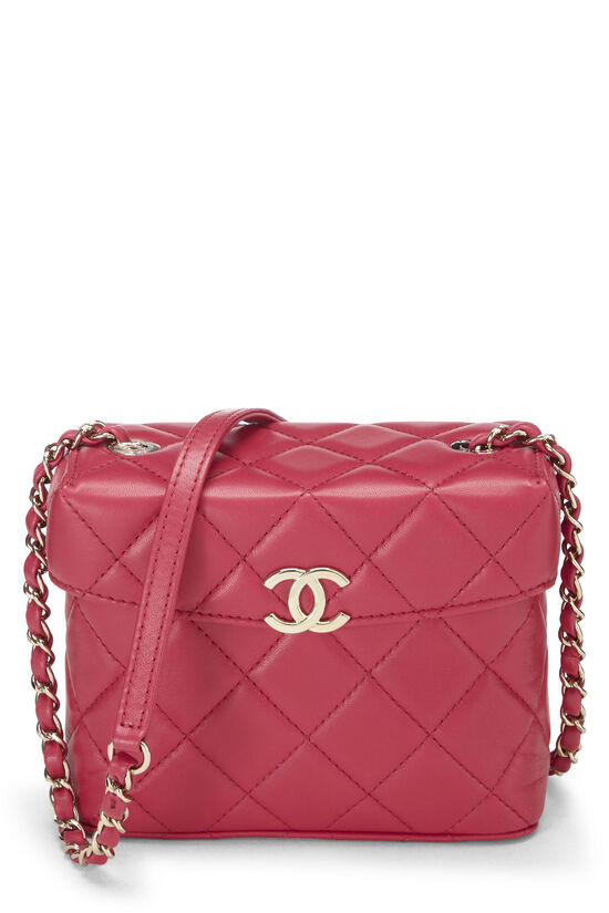 Chanel CC Box Flap Quilted Leather Shoulder Bag Red