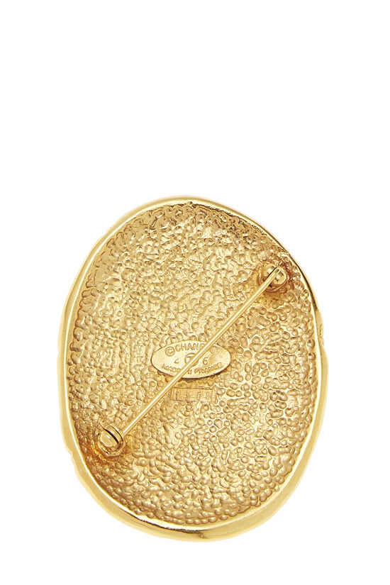 Gold Crown 'CC' Oval Pin, , large image number 1