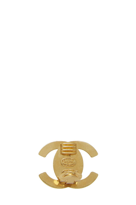Gold & Crystal 'CC' Turnlock Earrings Medium, , large image number 2