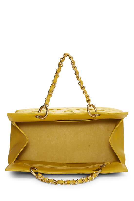 Yellow Quilted Caviar 'CC' Chain Tote, , large image number 5