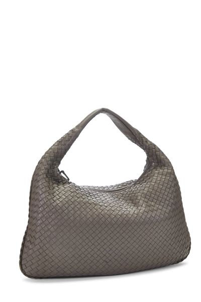 Grey Intrecciato Veneta Hobo Large, , large
