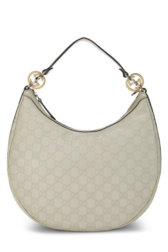 Cream Guccissima Leather Twins Hobo, , large image number 0