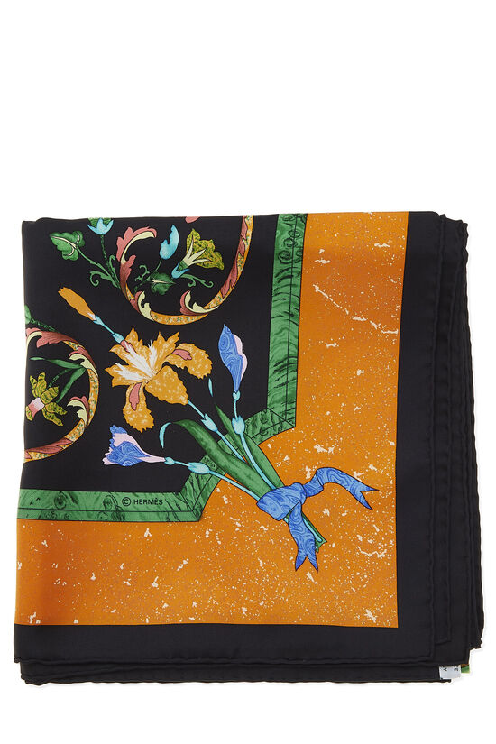 Black & Multicolor 'Pierres d'Orient et d'Occident' Silk Scarf 90, , large image number 1