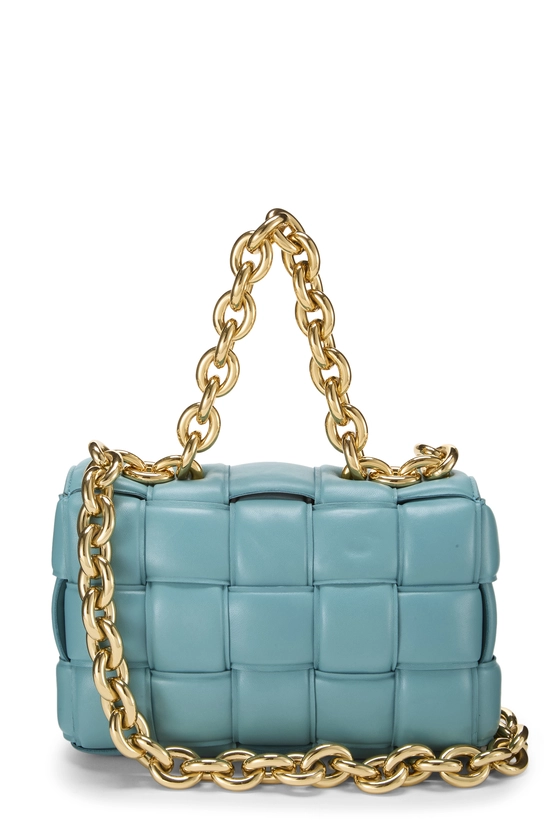 Blue Maxi Intrecciato Padded Chain Cassette, , large image number 3