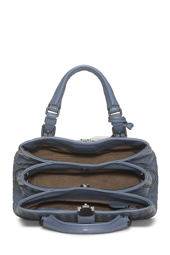 Blue Intrecciato Roma Tote Mini, , large image number 5