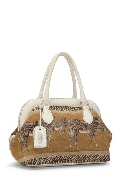 White Canvas Selleria Frame Bag, , large