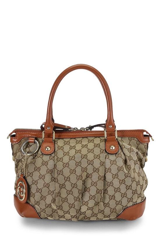 Orange Original GG Canvas Sukey Zip Handbag, , large image number 0