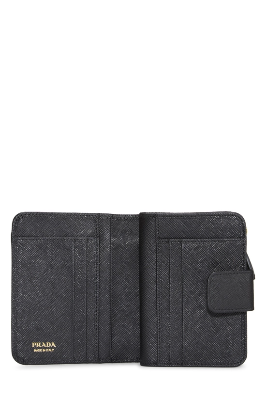 Black Saffiano Zip Around Compact Wallet, , large image number 3