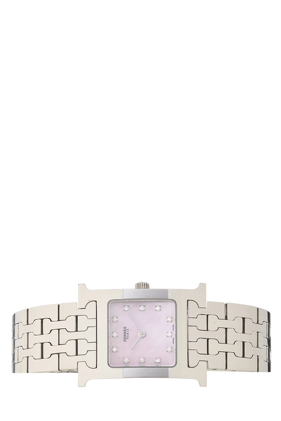 Pink Stainless Steel Heure H Watch Small, , large image number 4