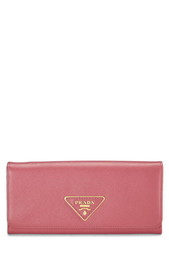 Pink Saffiano Continental Wallet, , large image number 1