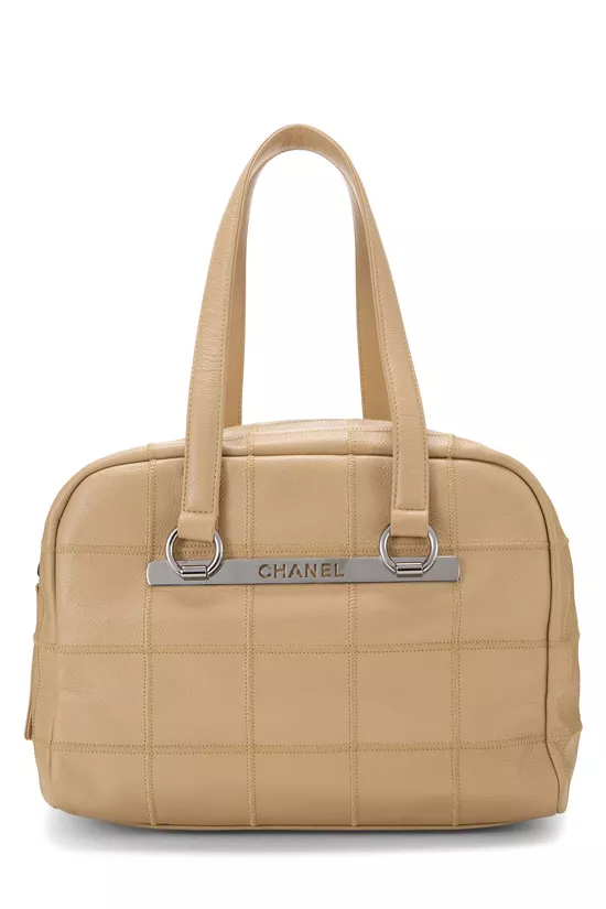 Beige Soft Caviar Chocolate Bar Shoulder Bag, , large image number 0
