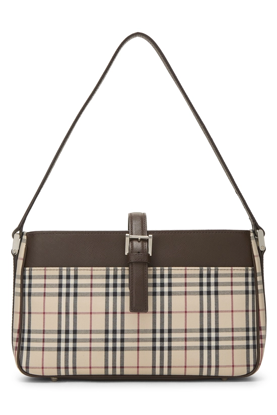 Brown House Check Jacquard Bucket Shoulder Bag Small, , large image number 0