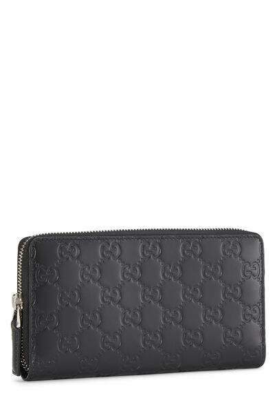 Black Guccissima Zip Around Wallet, , large