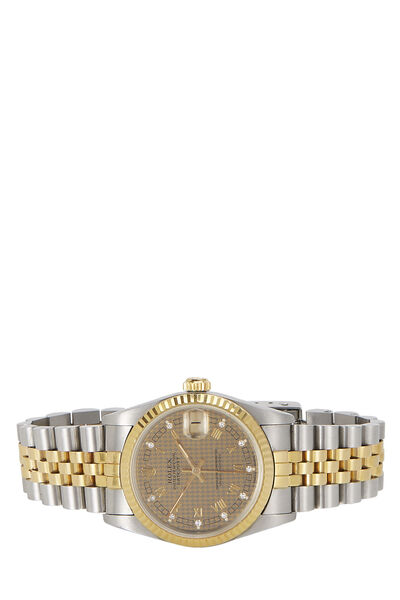 18K Yellow Gold & Diamond Houndstooth Datejust 68273 31mm, , large