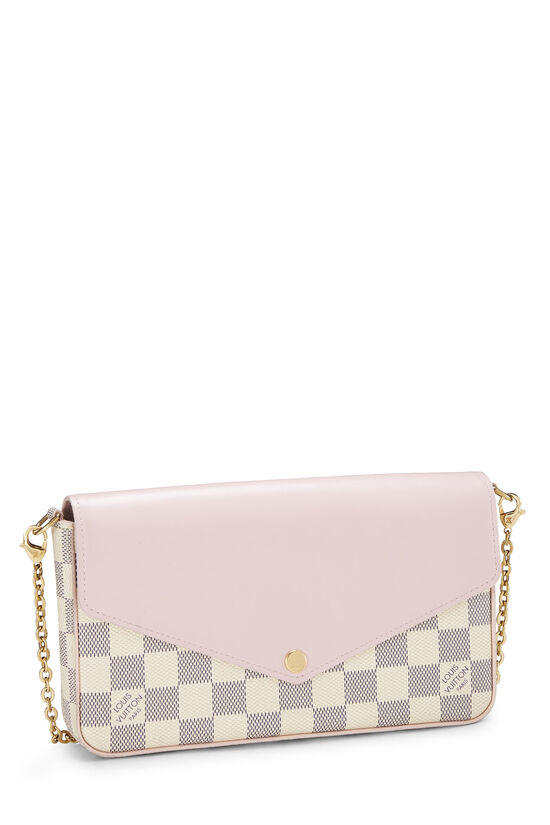 Louis Vuitton Damier Azur Bucket Messenger Bag White Pink