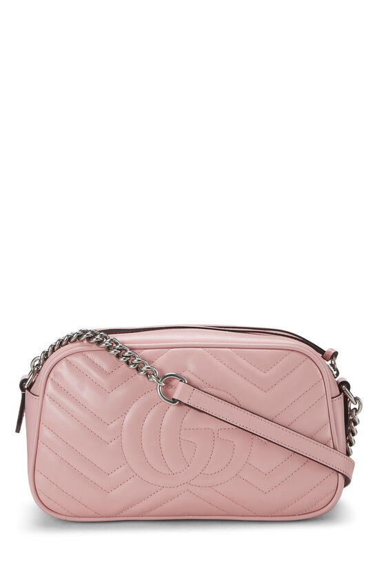 Pink Leather GG Marmont Crossbody Bag, , large image number 3
