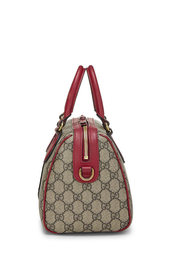 Red GG Supreme Canvas Embroidered Boston Handbag, , large image number 2