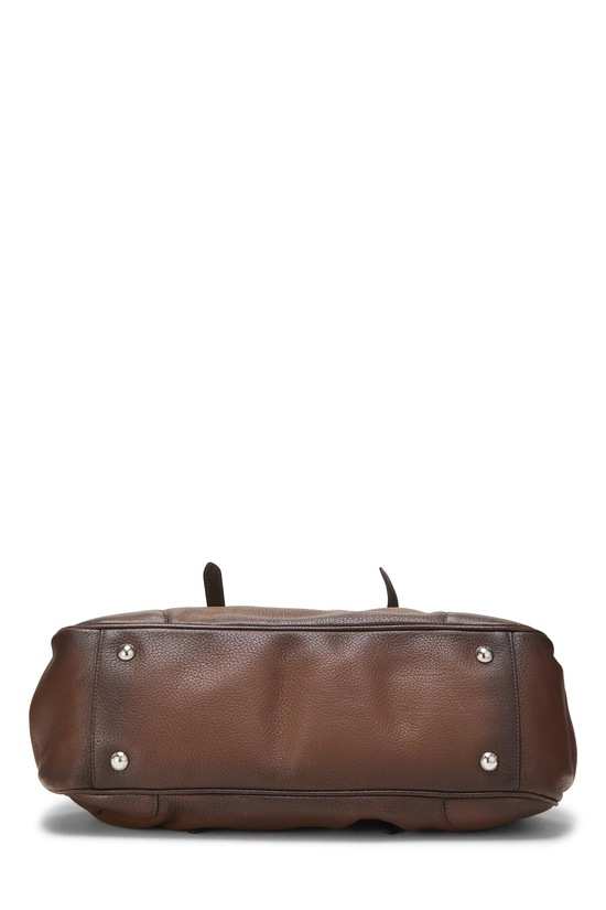 Brown Vitello Daino Frame Handbag, , large image number 4