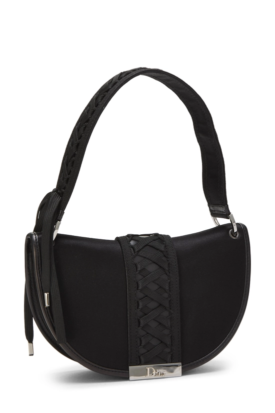 Black Satin 'Admit It' Shoulder Bag, , large image number 1
