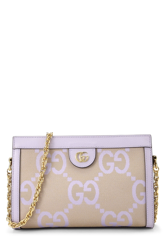 Purple Ophidia Jumbo GG Canvas Shoulder Bag Small, , large image number 0