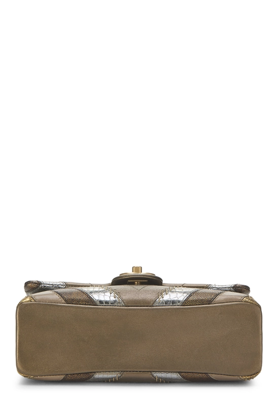 Gold Calfskin Patchwork Chevron Half Flap, , large image number 4