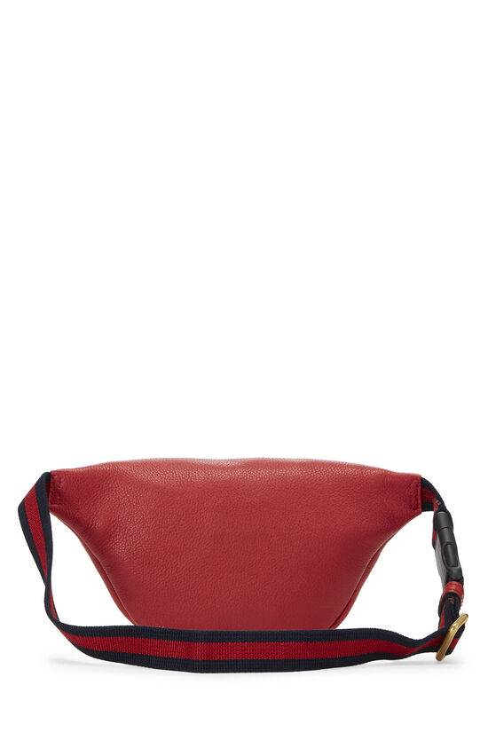 Red Leather Web Belt Bag Small , , large image number 3