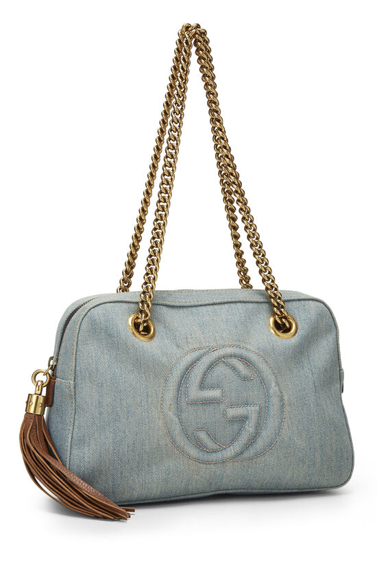 Blue Denim Soho Chain Shoulder Bag, , large image number 1