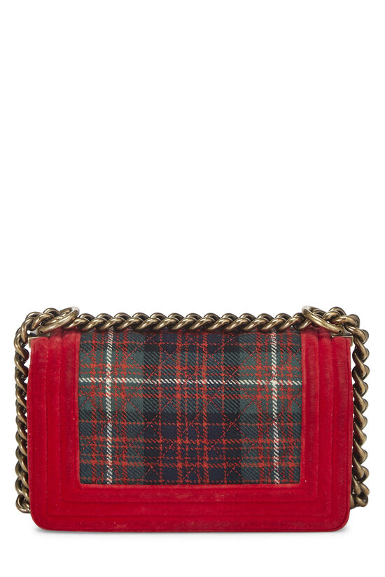 Paris-Edinburgh Red Tartan Velvet Boy Bag Small, , large image number 4