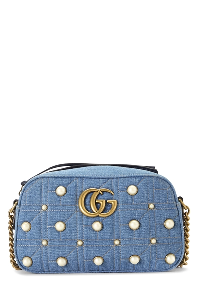 Blue Denim GG Marmont Crossbody Small