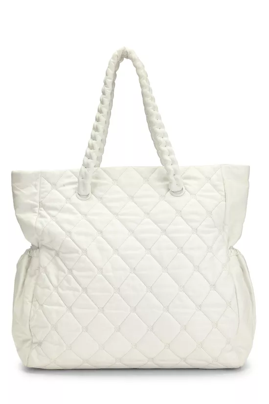 White Lambskin Hidden Chain Tote, , large image number 3