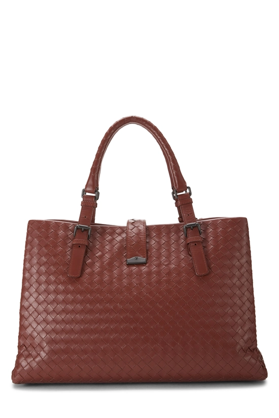 Brown Intrecciato Roma Tote Medium, , large image number 3